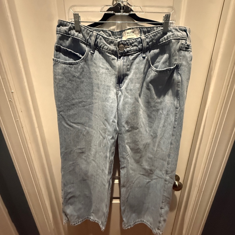 Hollister Light Blue Low-Rise Baggy Jeans